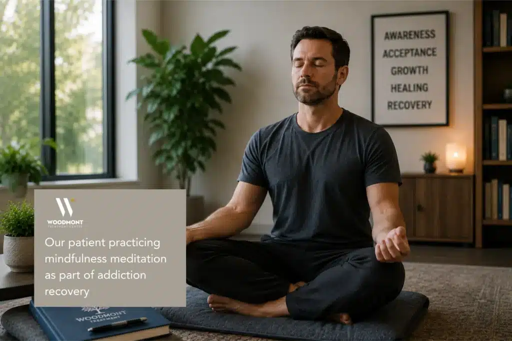 How Mindfulness and Yoga Can Aid in Addiction Recovery 1 Individual practicing mindfulness meditation as part of addiction recovery.